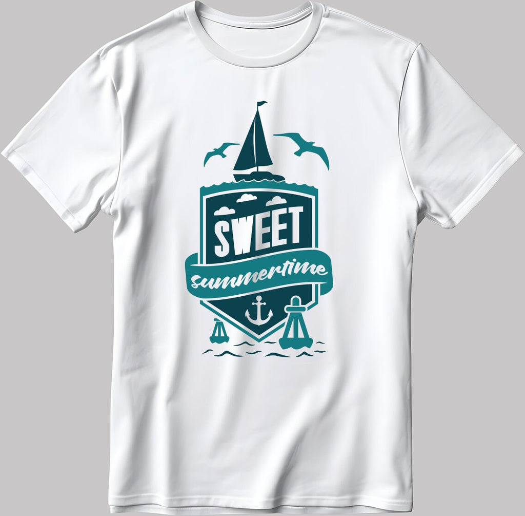 Sweet Summertime Sailor Short Sleeve White-Black Men's / Women's T Shirt C333