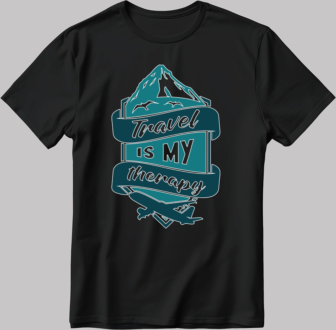 Travel Is My Therapy Short Sleeve White-Black Men's / Women's T Shirt C337