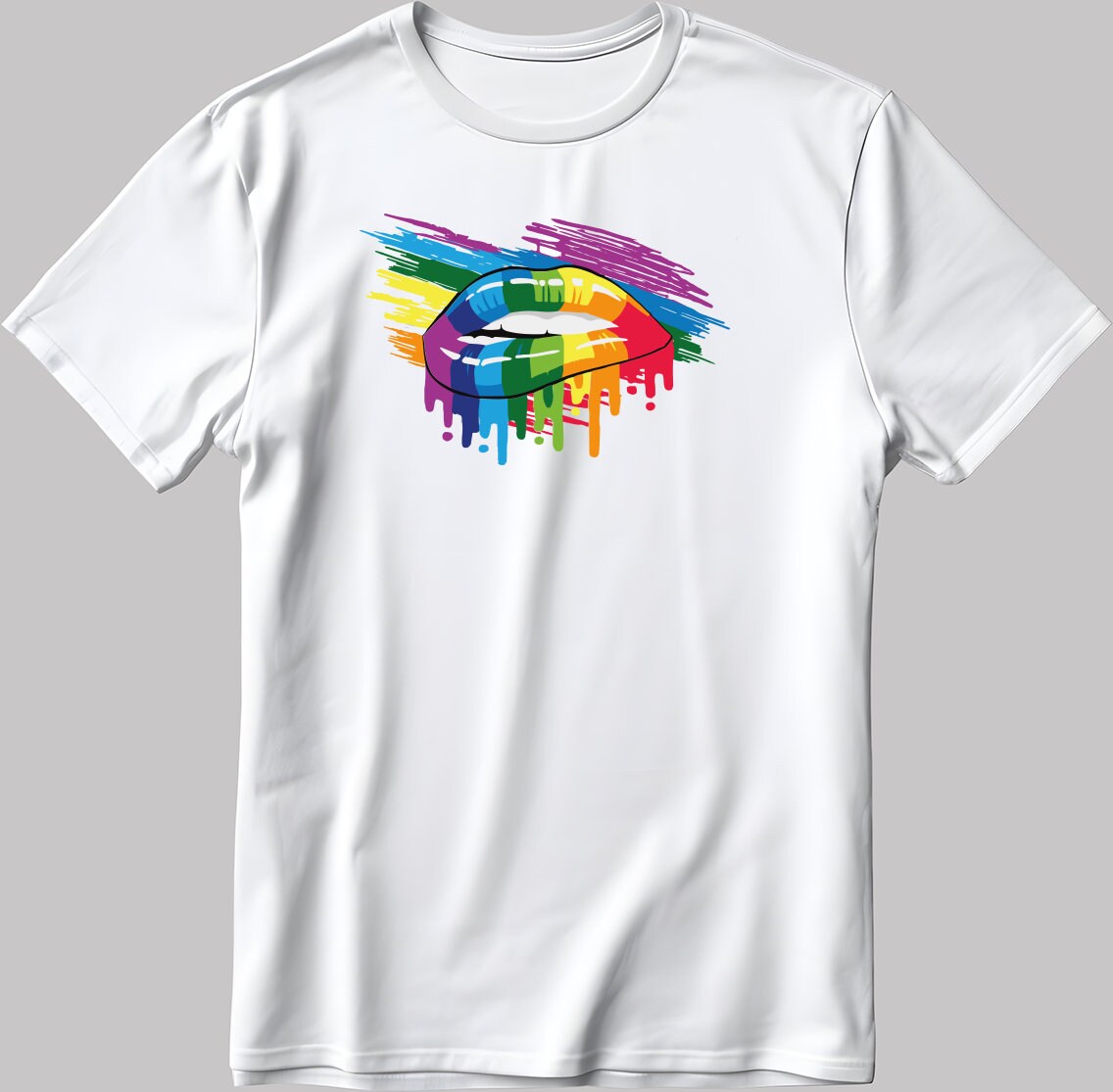 Lgbt Sexy Mouth Short Sleeve White-Black Men's / Women's T Shirt E007