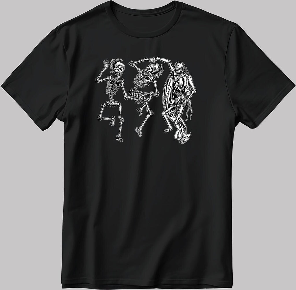 Skeletons Dancing Short Sleeve White-Black Men's / Women's T Shirt E009