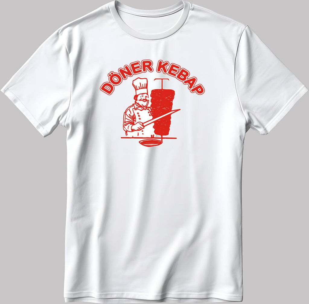 Doner Kebap Figure Short Sleeve White-Black Men's / Women's T Shirt E045