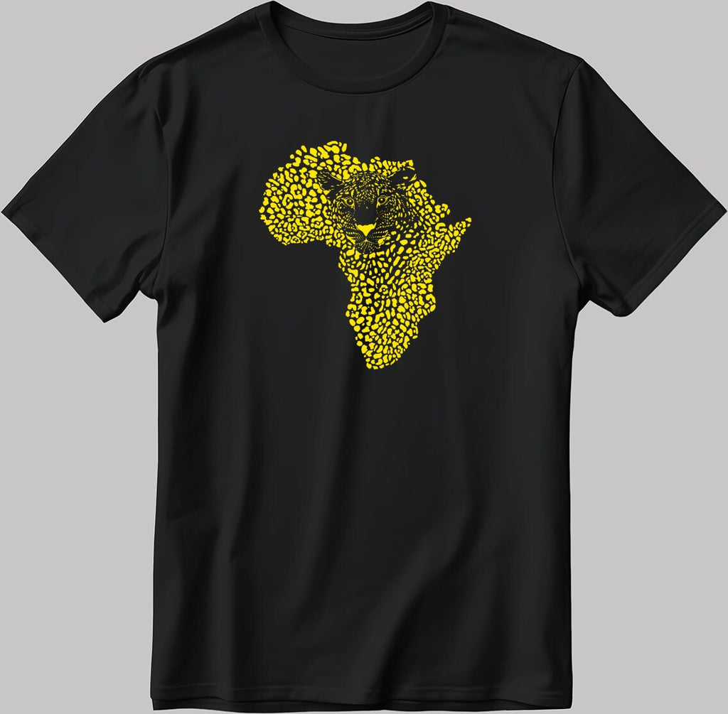 Leopard Face Figure  Short Sleeve White-Black Men's / Women's T Shirt F407