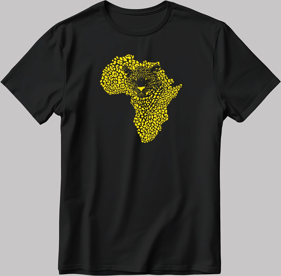 Leopard Face Figure  Short Sleeve White-Black Men's / Women's T Shirt F407
