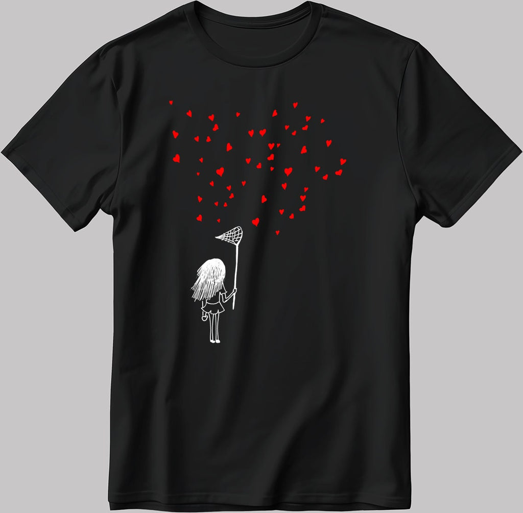 Alone Girl Figure Short Sleeve White-Black Men's / Women's T Shirt H341