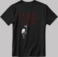 Alone Girl Figure Short Sleeve White-Black Men's / Women's T Shirt H341