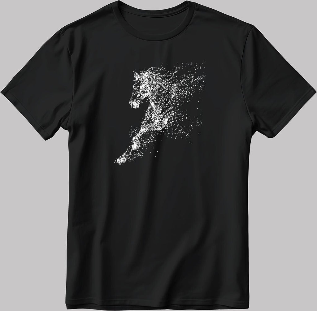 Horse Figure Short Sleeve White-Black Men's / Women's T Shirt K094