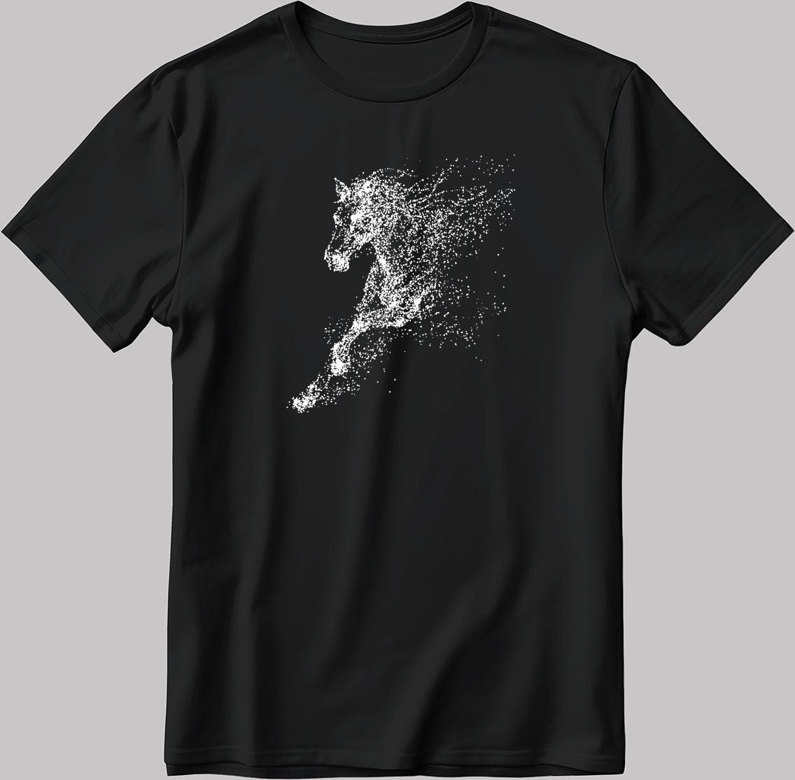 Horse Figure Short Sleeve White-Black Men's / Women's T Shirt K094