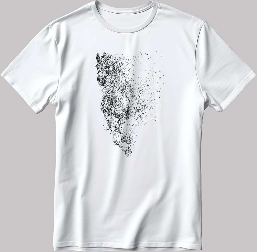 Horse Figure Short Sleeve White-Black Men's / Women's T Shirt K169