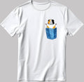 Cute Animal Figure Short Sleeve White-Black Men's / Women's T Shirt K221