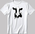 Cute Cow Face Short Sleeve White-Black Men's / Women's T Shirt K243