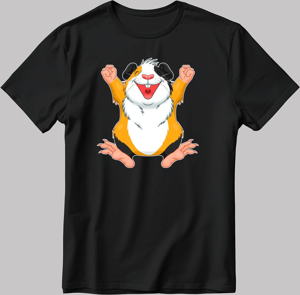 Happy Cute Mouse Short Sleeve White-Black Men's / Women's T Shirt K248