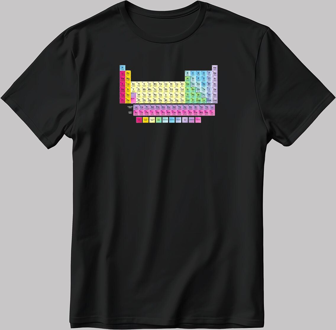Atoms Periodic Table Short Sleeve White-Black Men's / Women's T Shirt K261