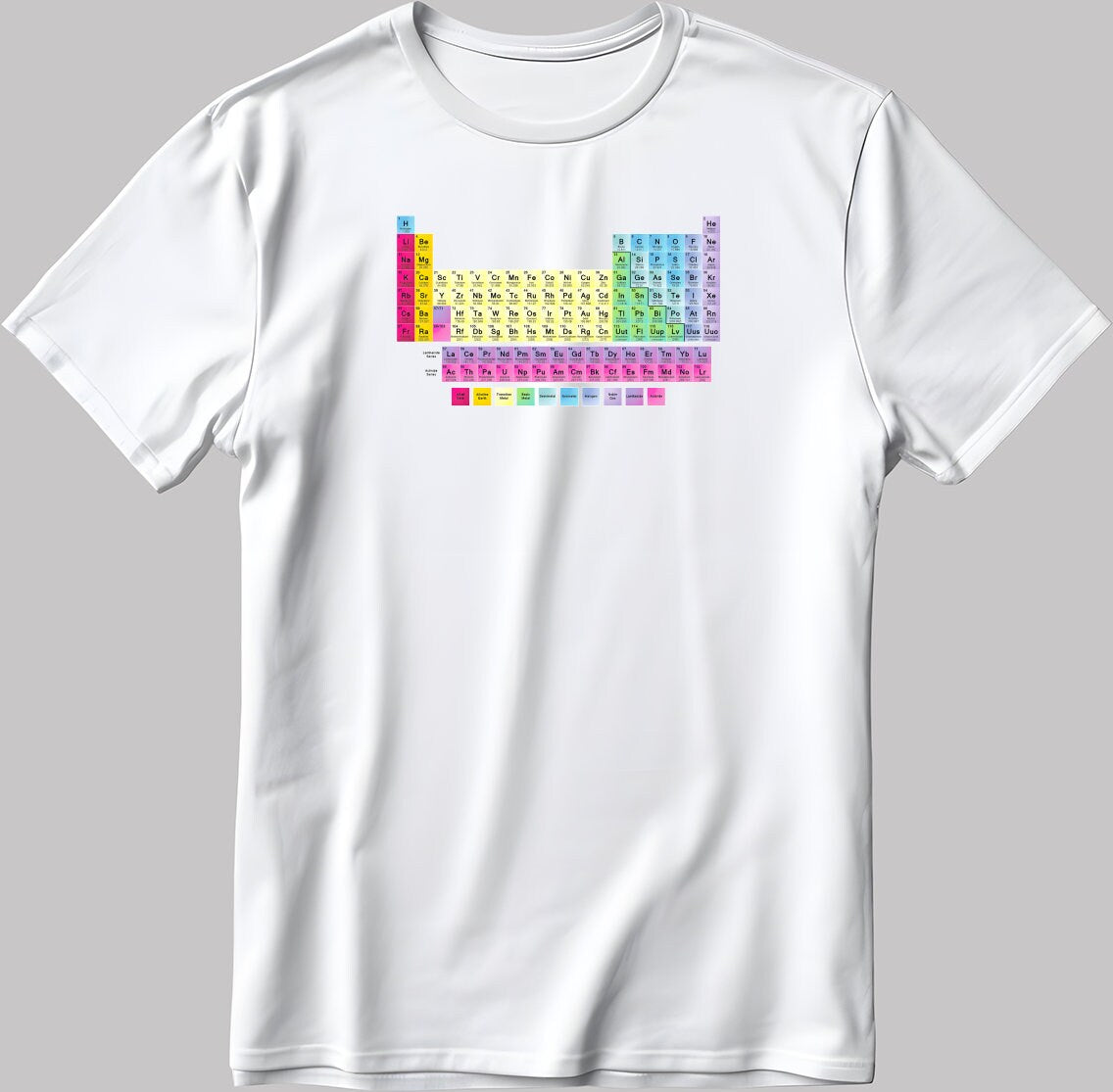Atoms Periodic Table Short Sleeve White-Black Men's / Women's T Shirt K261