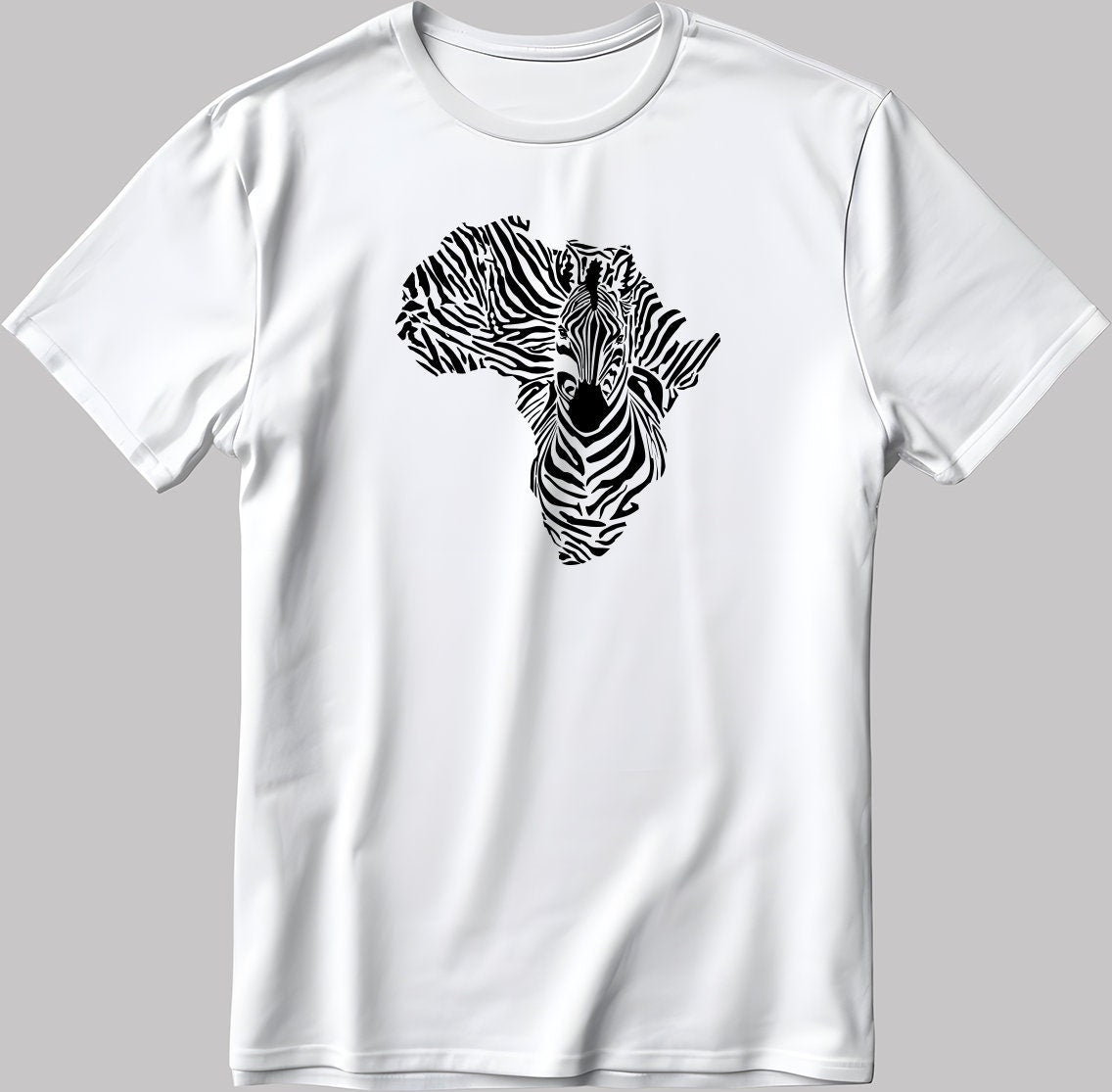 Zebra Face Short Sleeve White-Black Men's / Women's T Shirt K436
