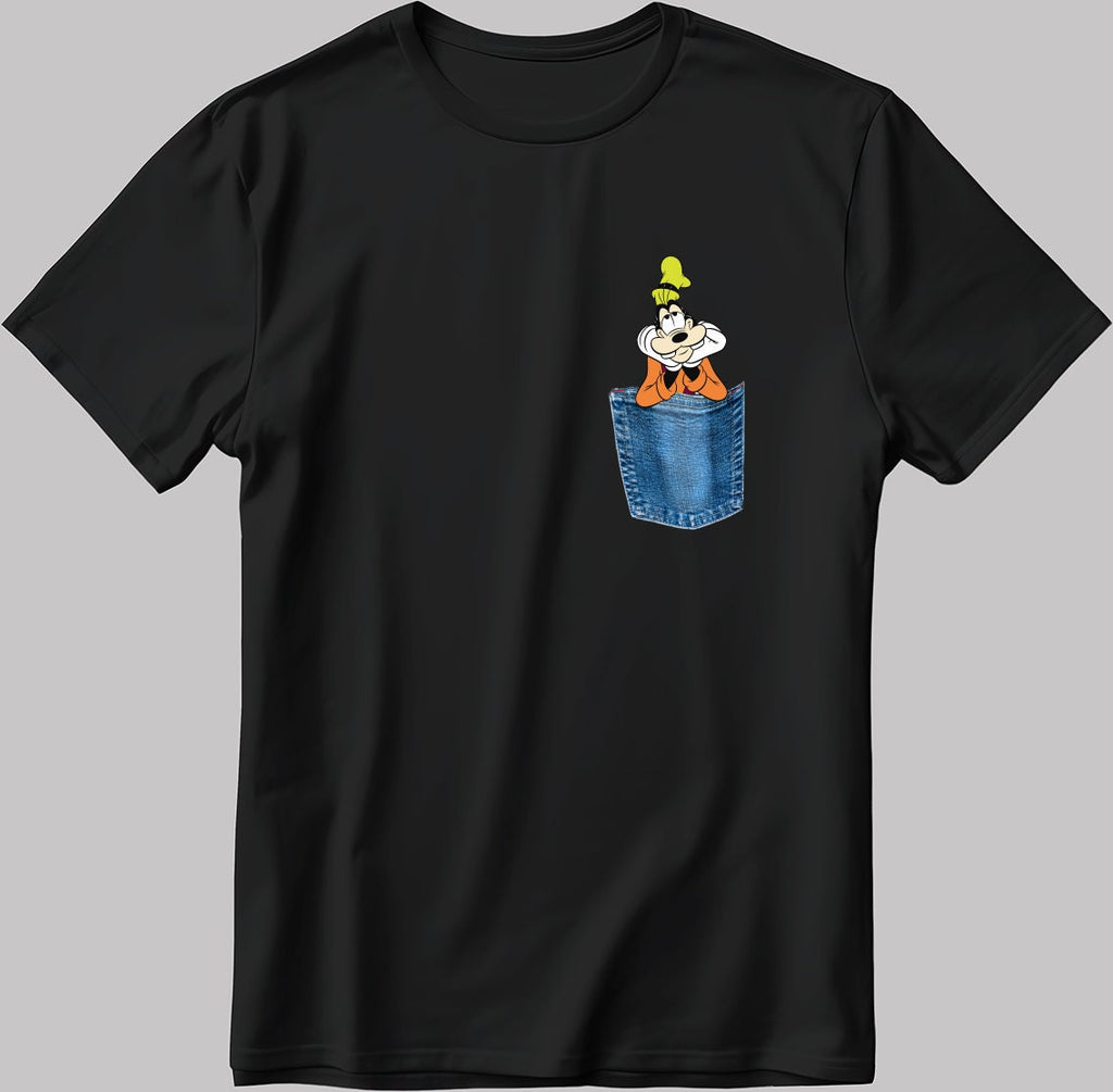 Cartoon Character Goofy Short Sleeve White-Black Men's / Women's T Shirt K702