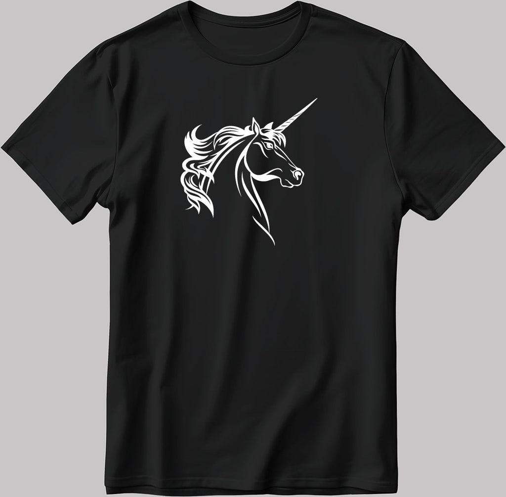 Unicorn Figure Short Sleeve White-Black Men's / Women's T Shirt K1009