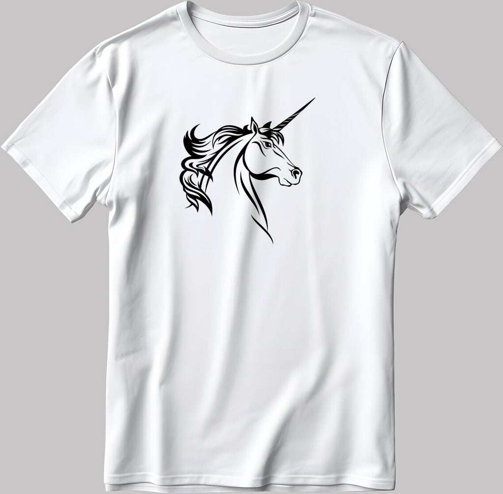 Unicorn Figure Short Sleeve White-Black Men's / Women's T Shirt K1009
