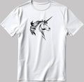 Unicorn Figure Short Sleeve White-Black Men's / Women's T Shirt K1009
