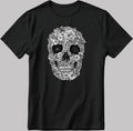 Happy Face Skeleton Short Sleeve White-Black Men's / Women's T Shirt K1017