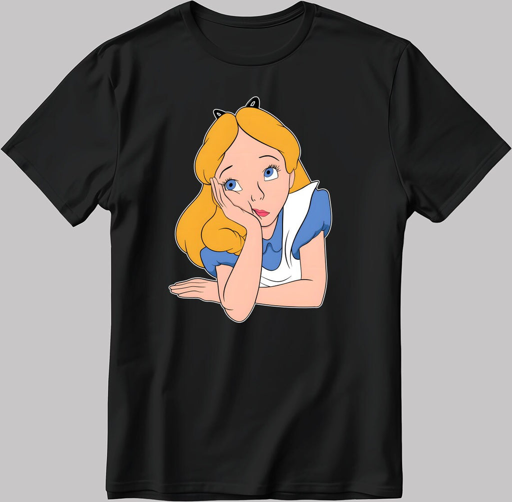 Beauty Blonde Princess Short Sleeve White-Black Men's / Women's T Shirt N173