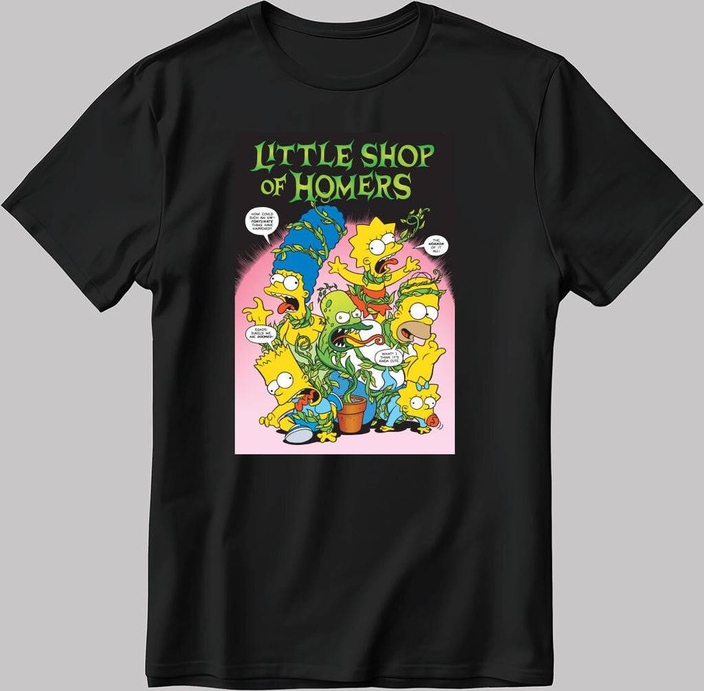 Little Shop Of Homers Figure Short Sleeve White-Black Men's / Women's T Shirt N176