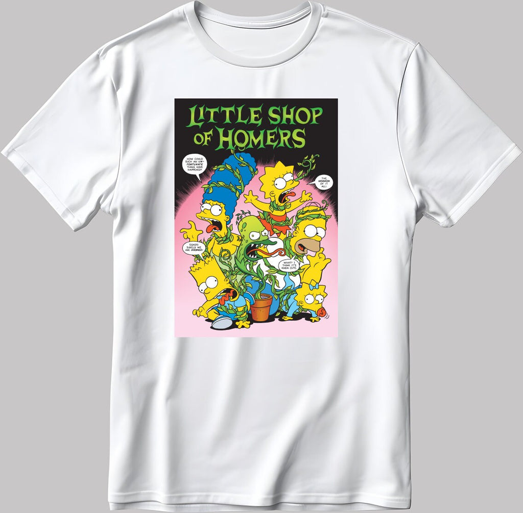 Little Shop Of Homers Figure Short Sleeve White-Black Men's / Women's T Shirt N176