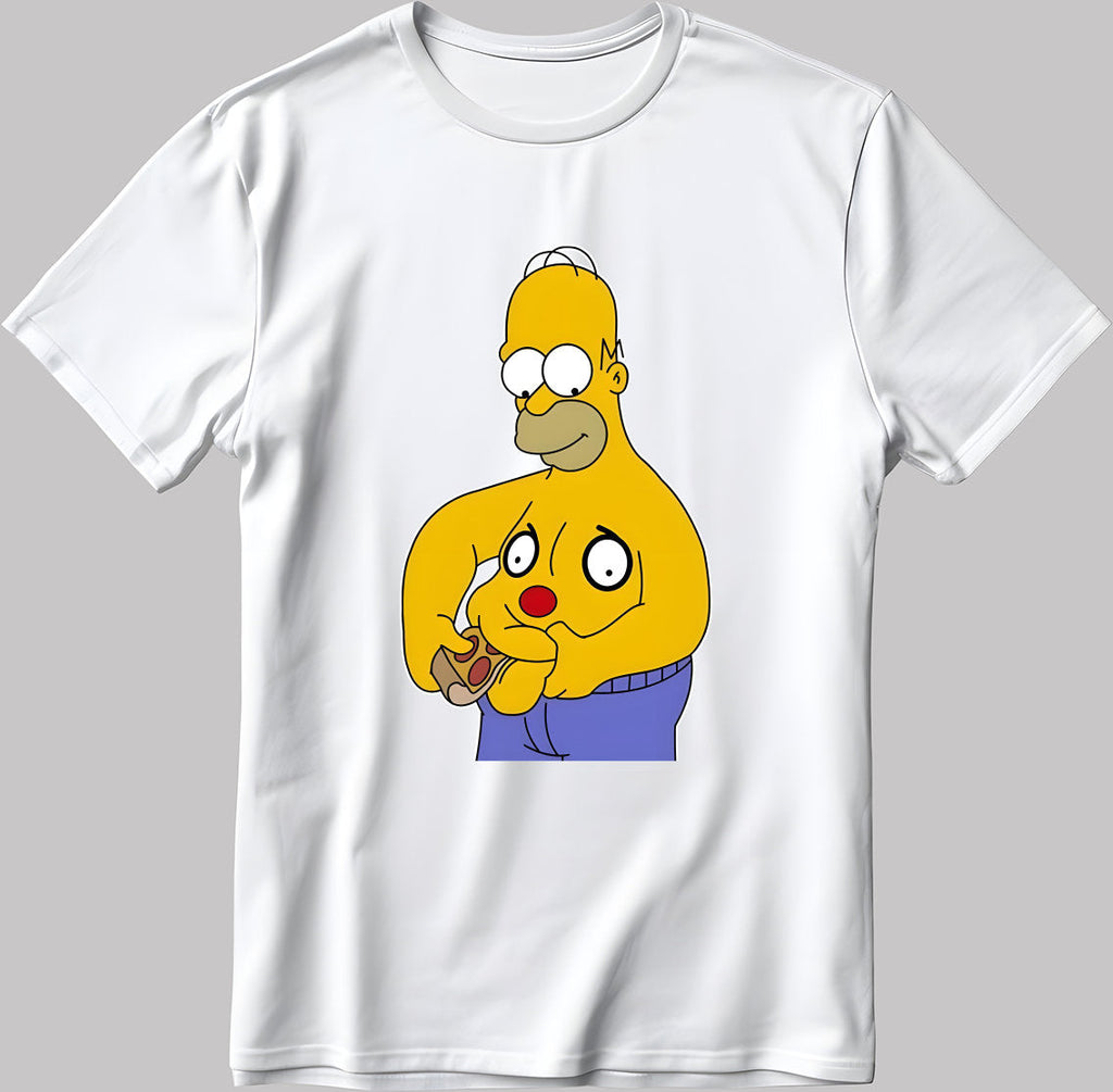 Homer Simpson Parody Funny Short Sleeve White-Black Men's / Women's T Shirt N193
