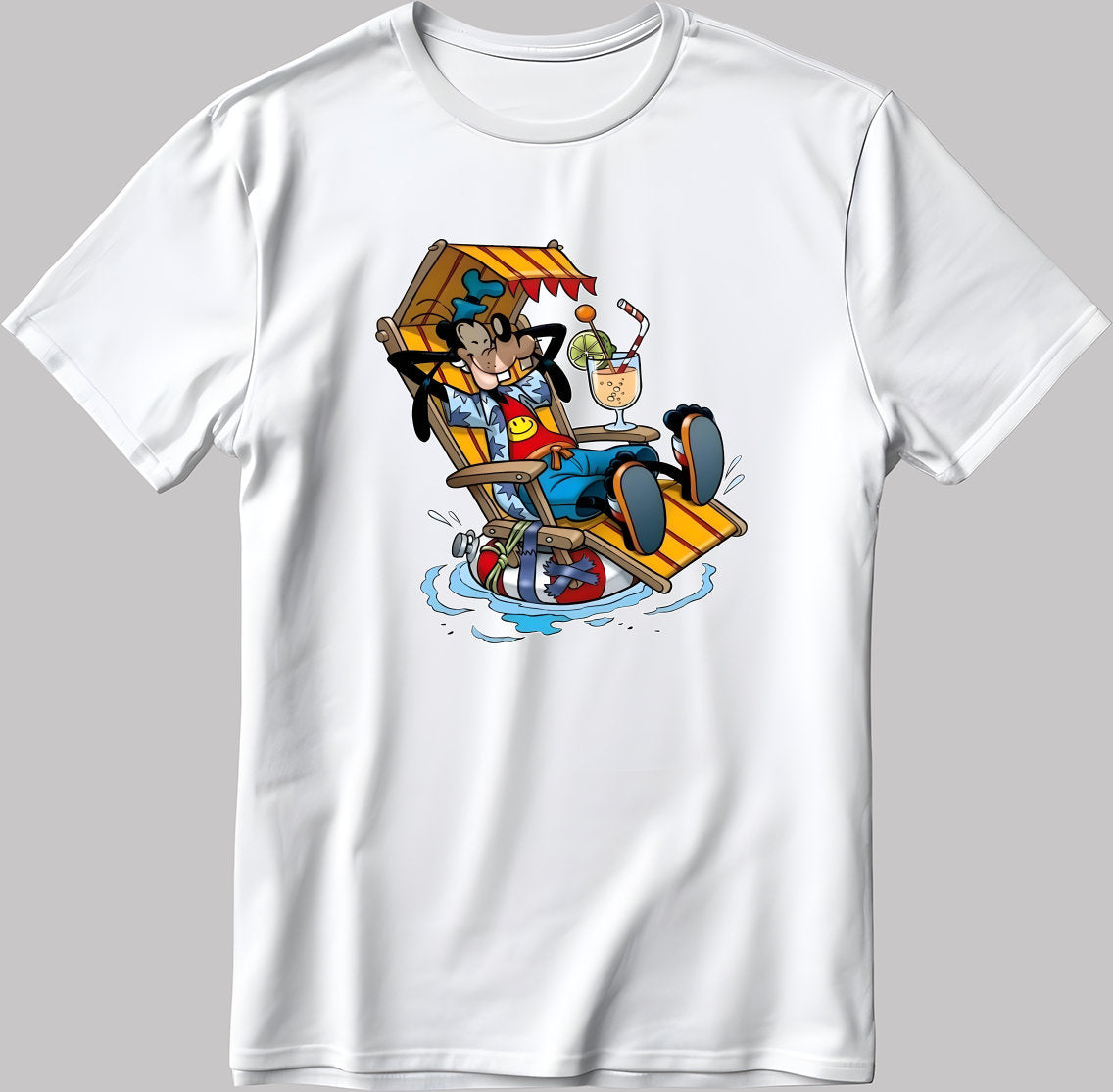 Goofy Holiday Short Sleeve White-Black Men's / Women's T Shirt N218