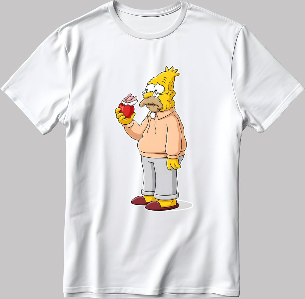 Homer Simpson Old Parody Short Sleeve White-Black Men's / Women's T Shirt N226
