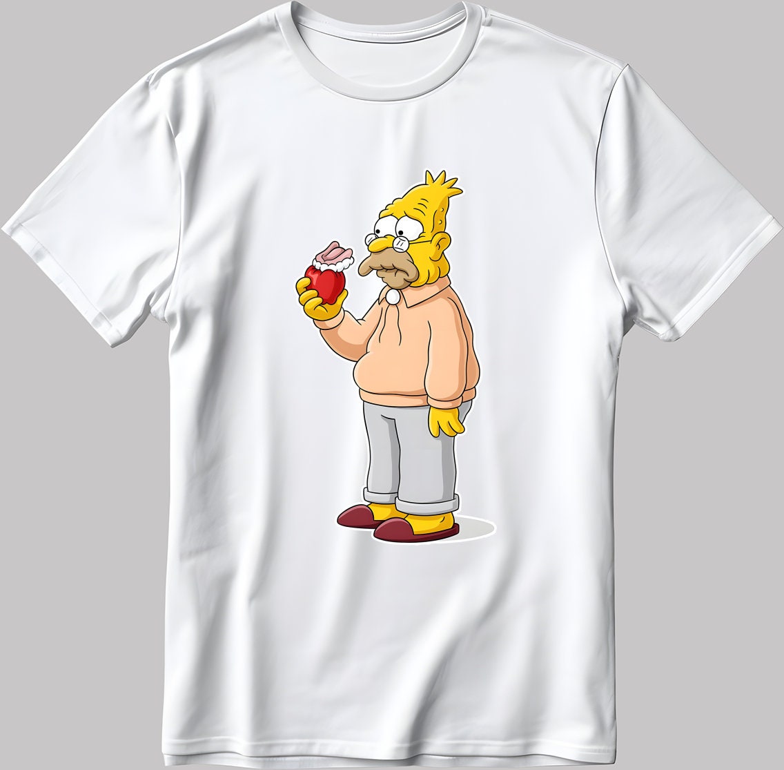 Homer Simpson Old Parody Short Sleeve White-Black Men's / Women's T Shirt N226