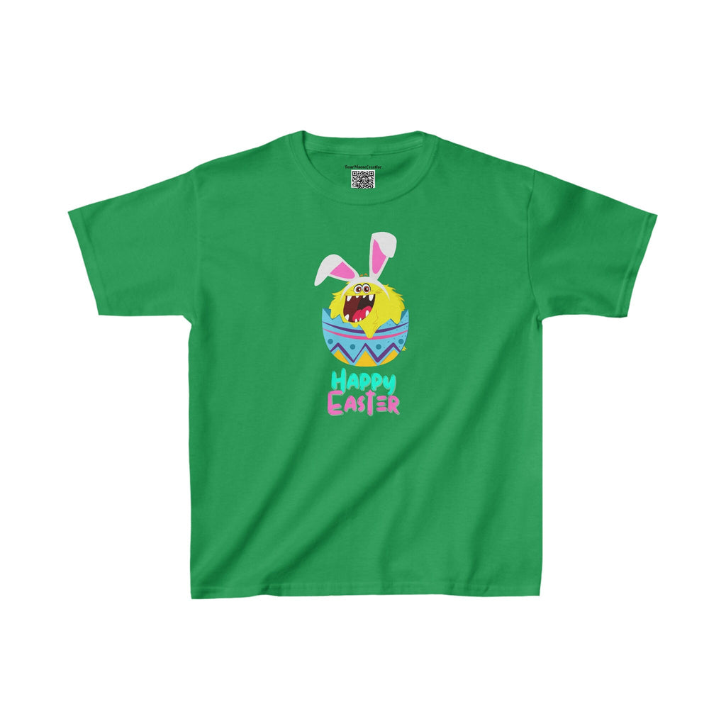 Funny Kids Easter Shirt Monster with Bunny Ears Cotton Tee