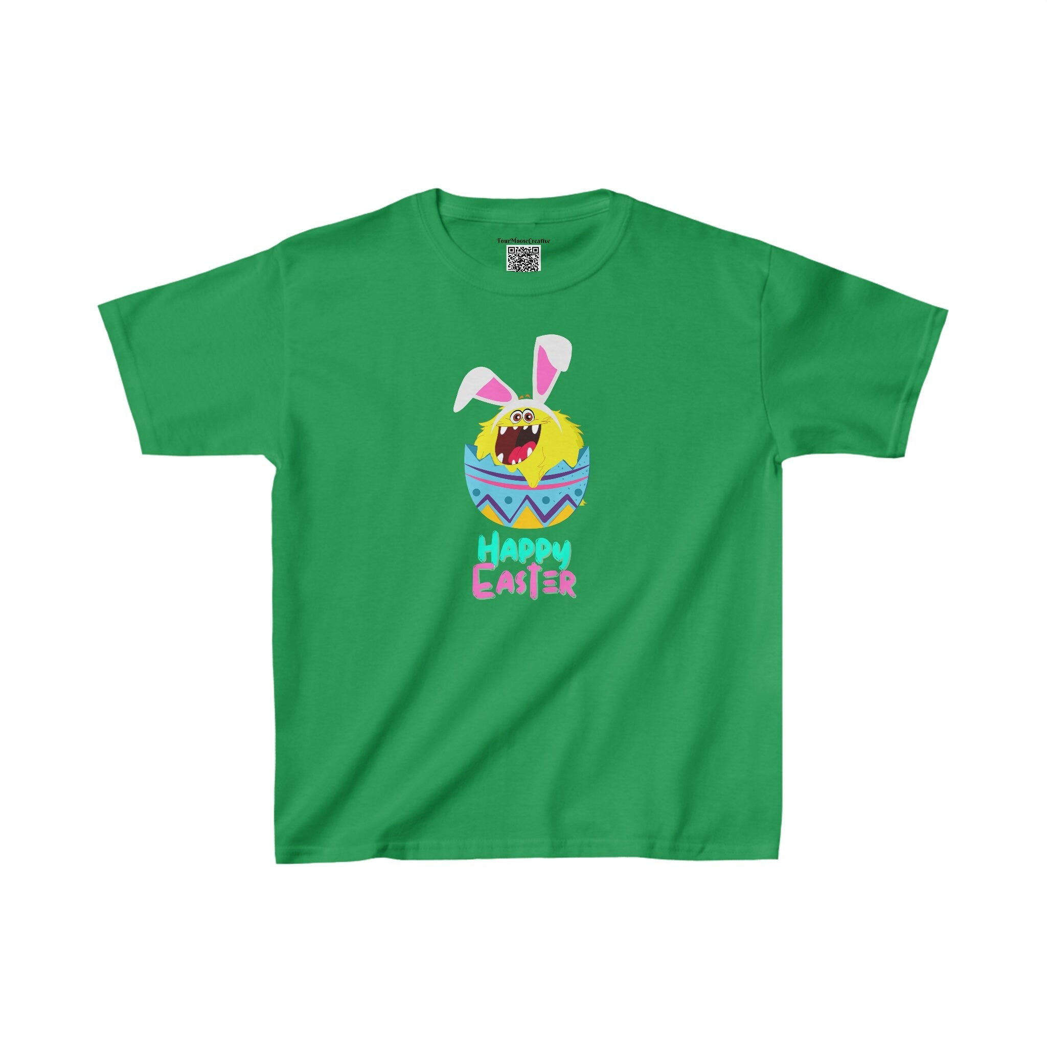 Funny Kids Easter Shirt Monster with Bunny Ears Cotton Tee