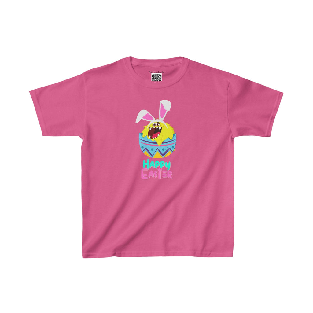 Funny Kids Easter Shirt Monster with Bunny Ears Cotton Tee