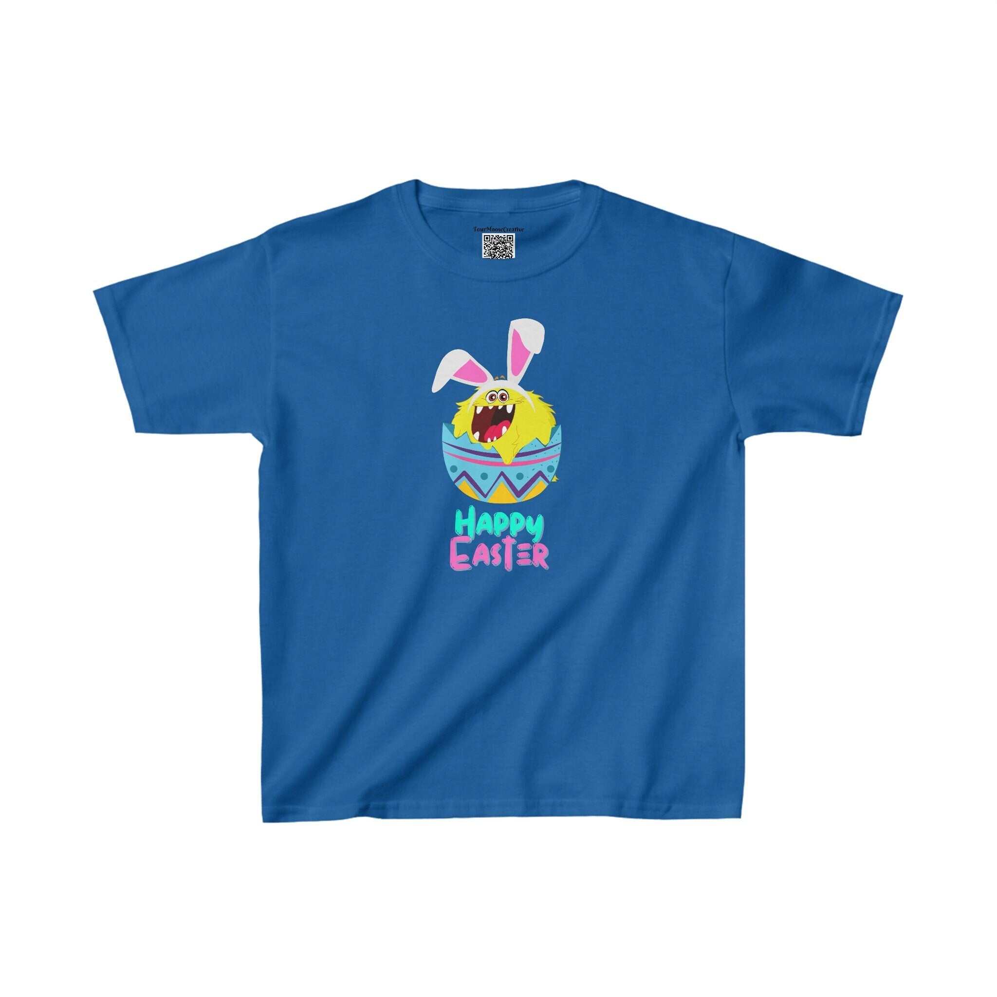 Funny Kids Easter Shirt Monster with Bunny Ears Cotton Tee