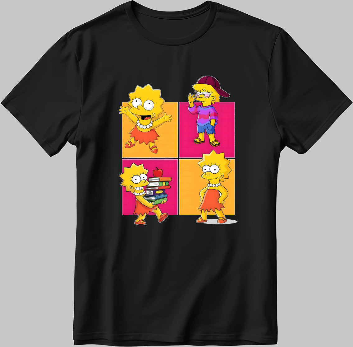 Lisa Simpson Moods Short Sleeve White-Black Men's / Women's T Shirt  N198