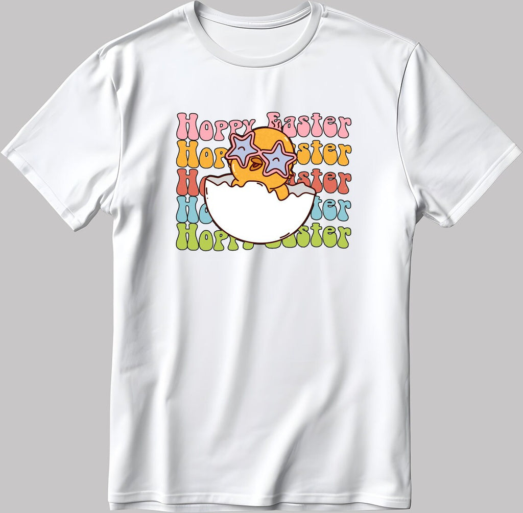 Happy Easter Poster Short Sleeve White-Black Men's / Women's T Shirt N407