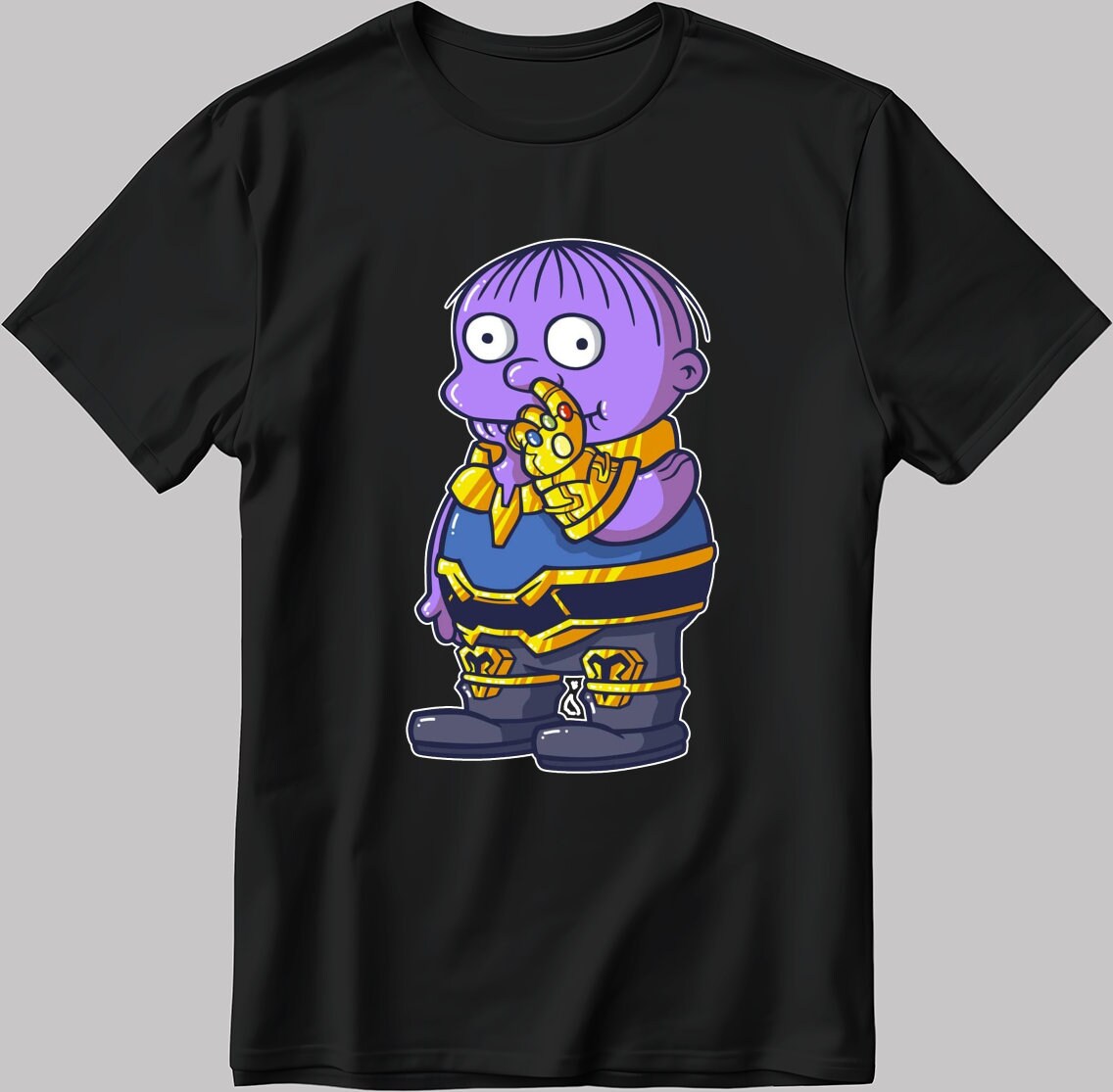 Funny Baby Thanos Short Sleeve White-Black Men's / Women's T Shirt N408