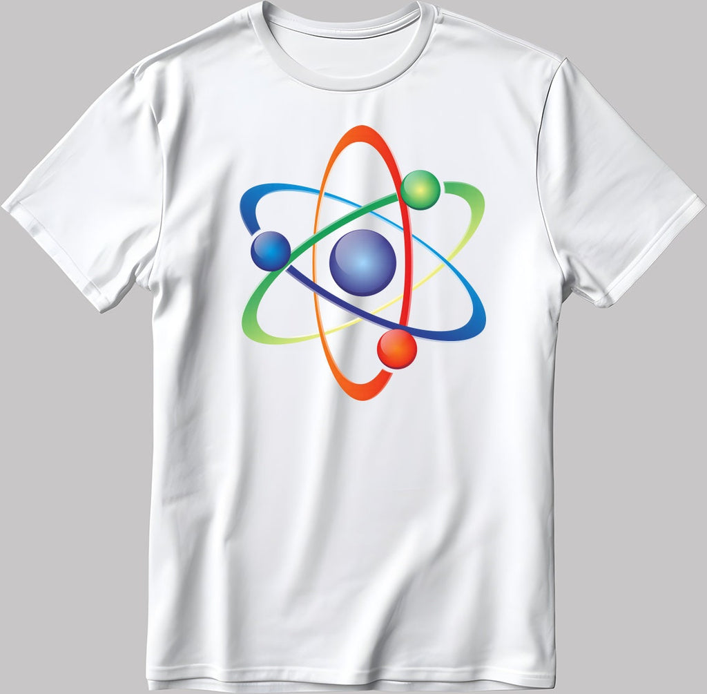 Science Logo Atom Short Sleeve White-Black Men's / Women's T Shirt N562