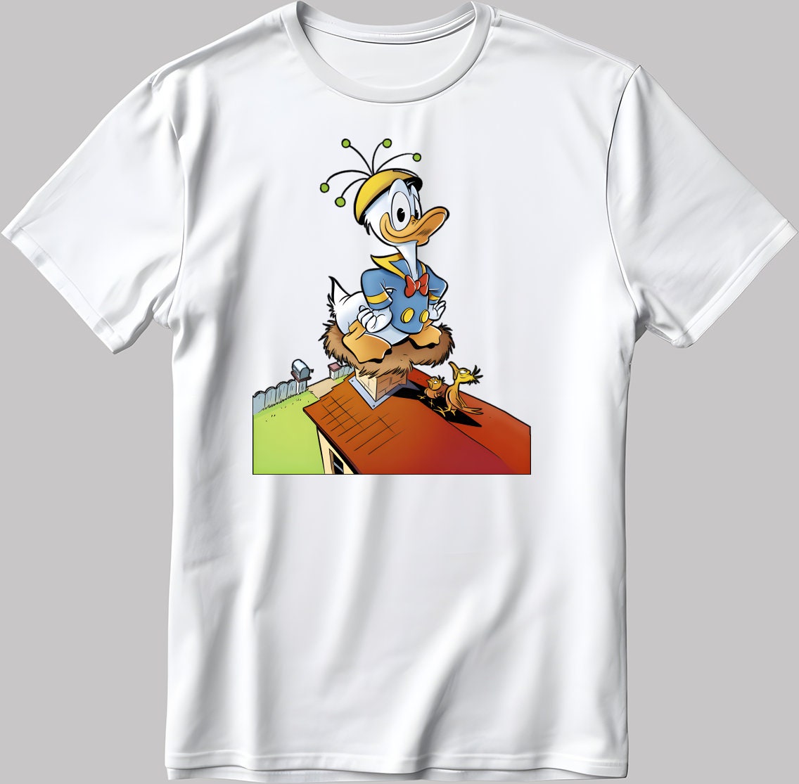 Donald Duck Cosplay Short Sleeve White-Black Men's / Women's T Shirt N529