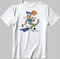 Donald Duck Basketballer Short Sleeve White-Black Men's / Women's T Shirt N546