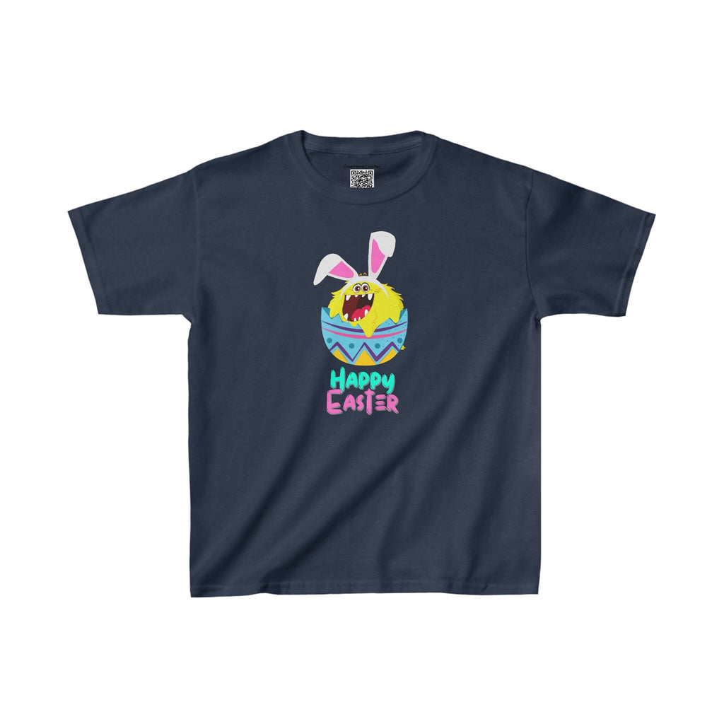 Funny Kids Easter Shirt Monster with Bunny Ears Cotton Tee