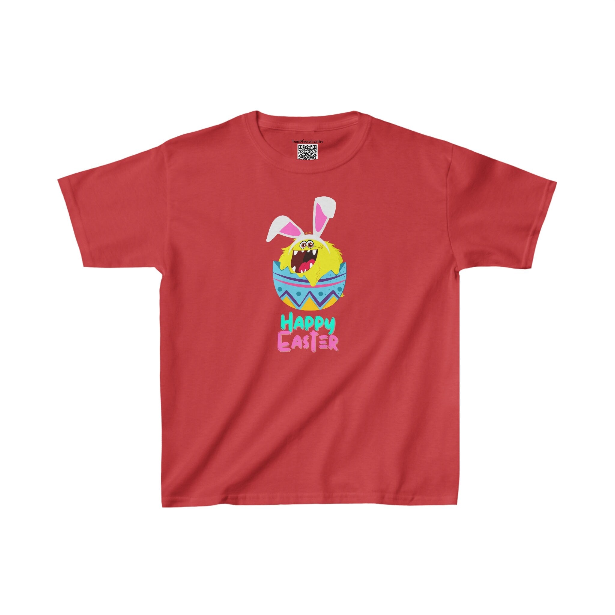 Funny Kids Easter Shirt Monster with Bunny Ears Cotton Tee
