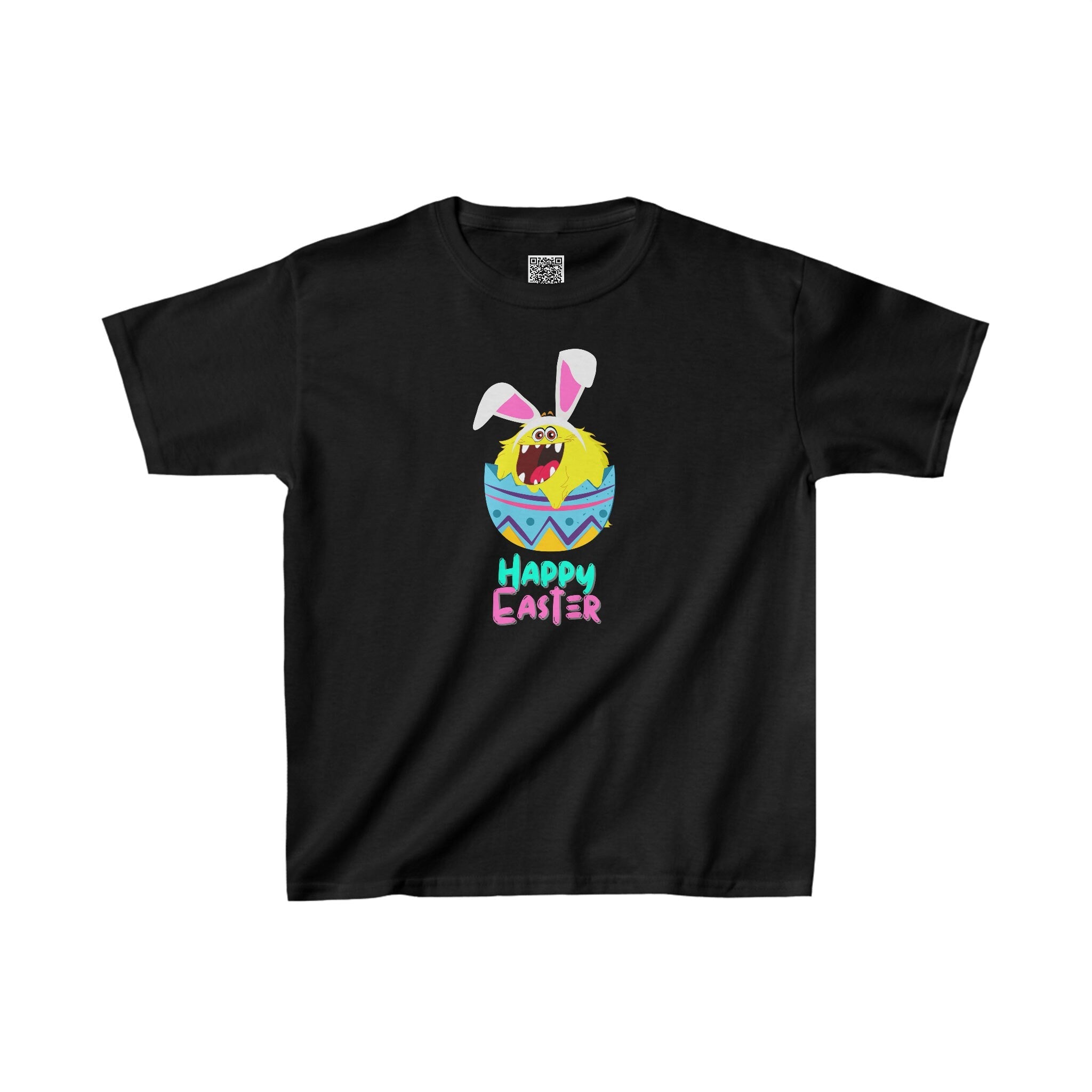 Funny Kids Easter Shirt Monster with Bunny Ears Cotton Tee