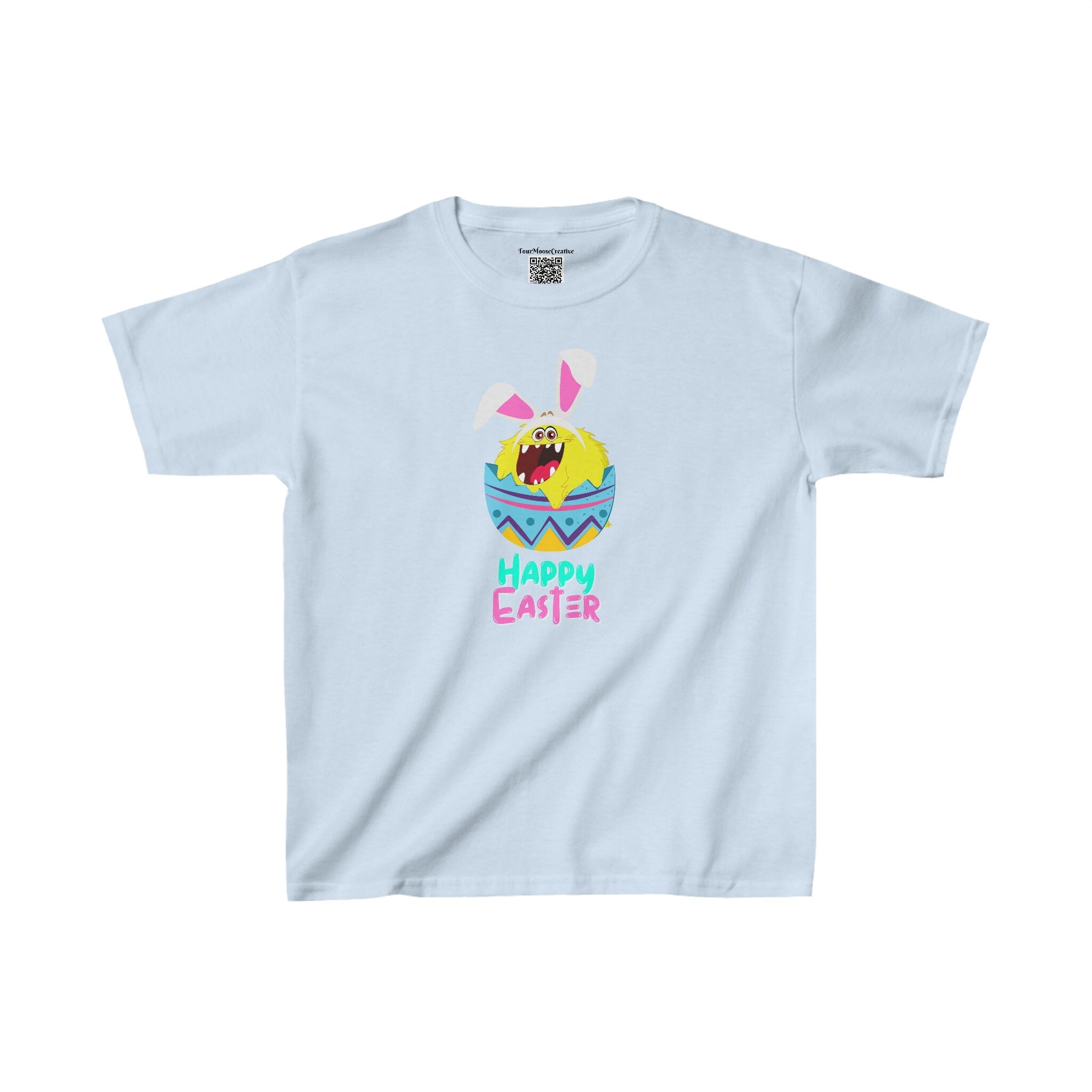 Funny Kids Easter Shirt Monster with Bunny Ears Cotton Tee