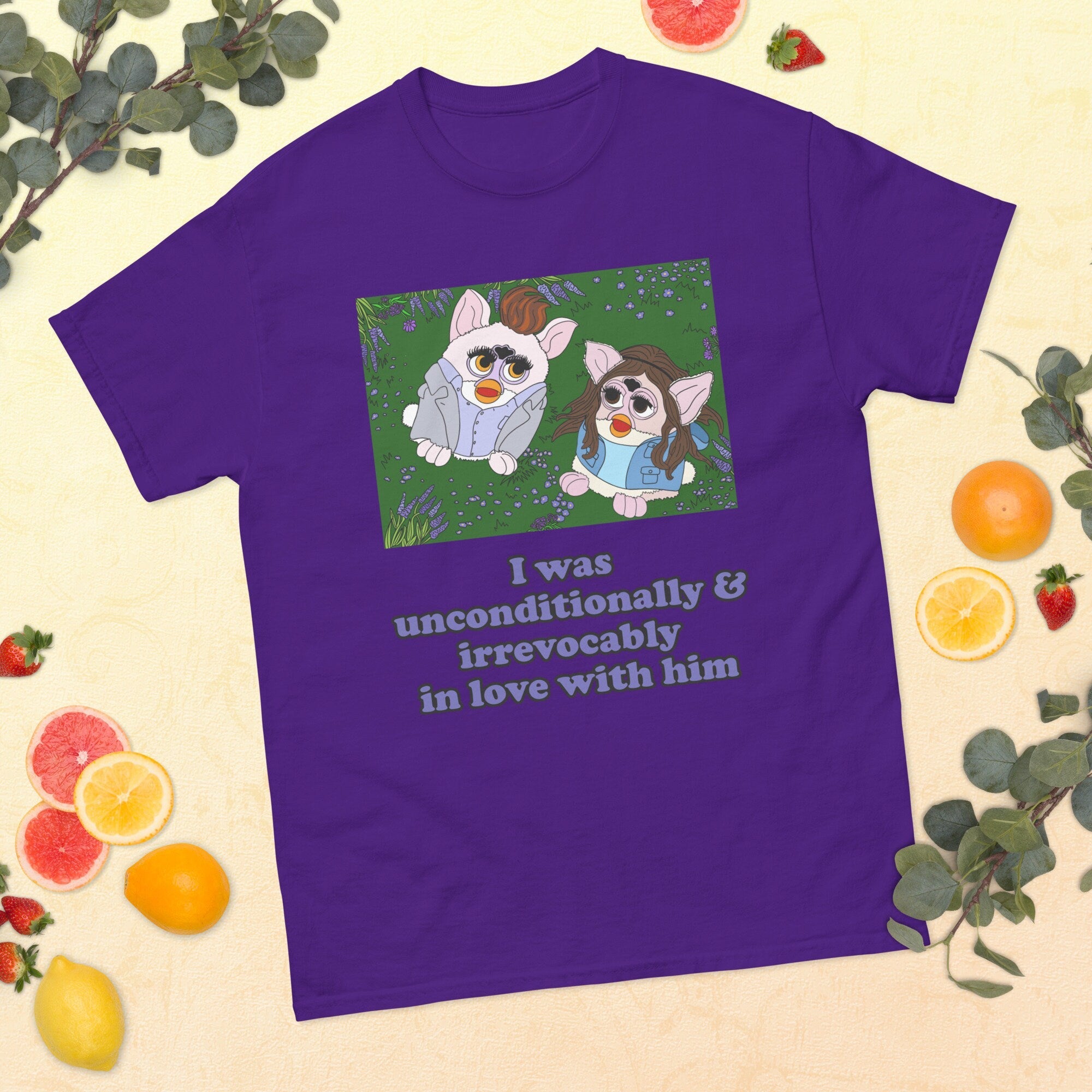 Twilight Furby T Shirt Bella Swan & Edward Cullen in the meadow â€œI was unconditionally and irrevocably in love with himâ€