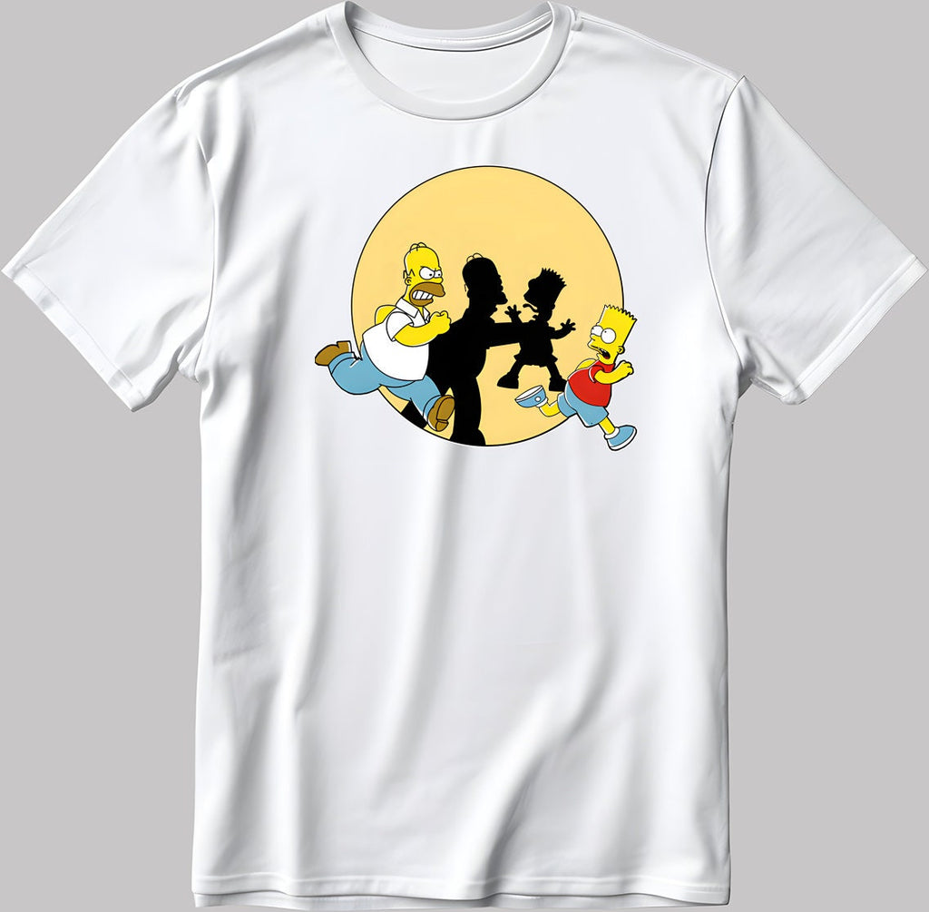 The Simpsons Funny Poster Short Sleeve White-Black Men's / Women's T Shirt N586
