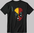 Deadpool And Wolverine Face Mix Short Sleeve White-Black Men's / Women's T Shirt S511