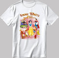 Snow White And The Seven Dwarfs Short Sleeve White-Black Men's / Women's T Shirt N604