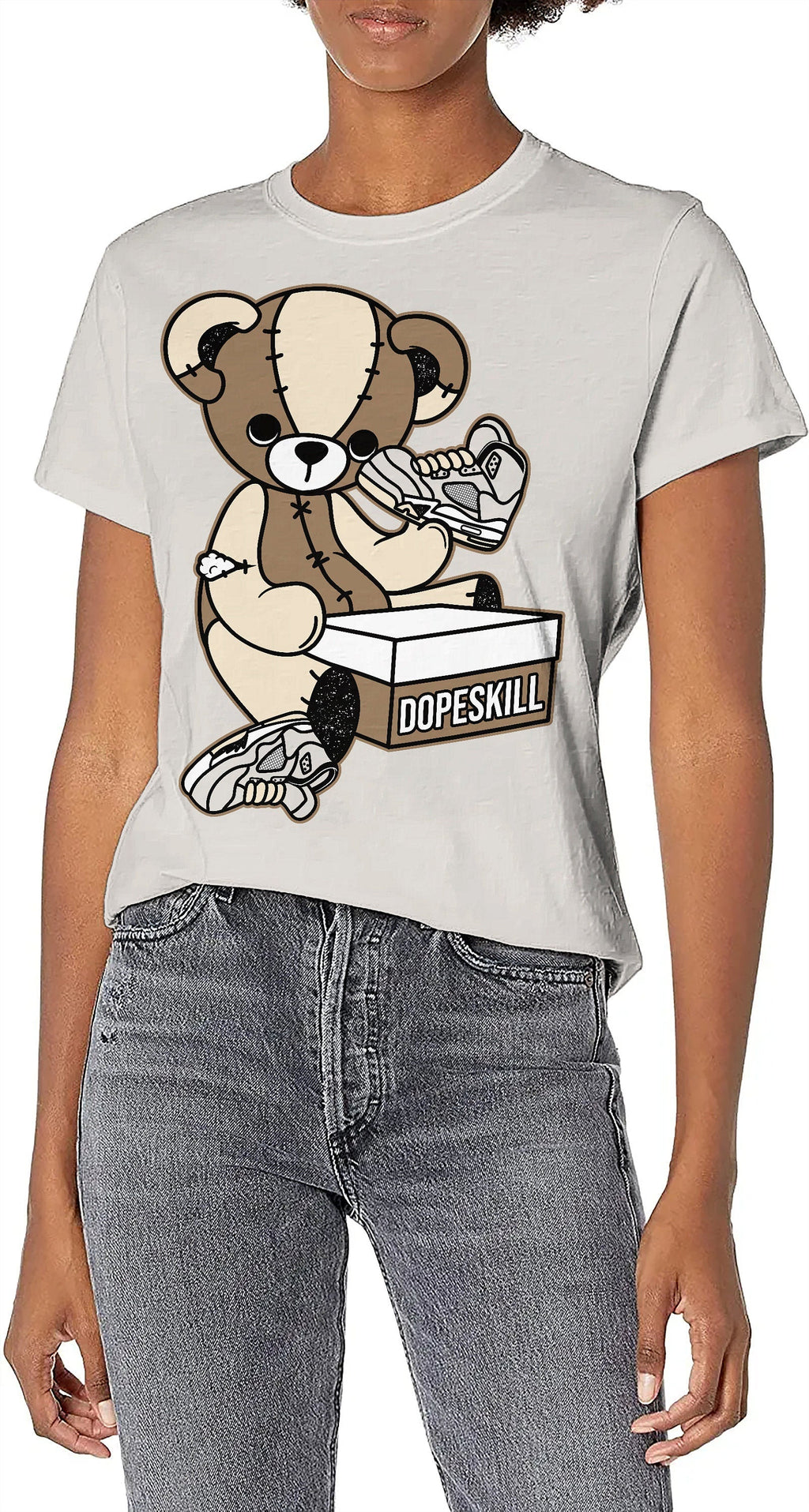 Sail 5s DopeSkill Unisex Shirt Sneakerhead BEAR Graphic - Sand Tshirt