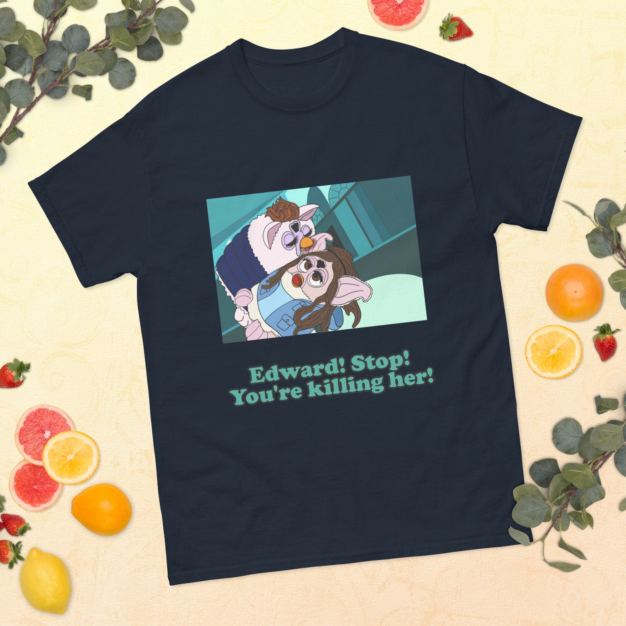 Twilight Furby T Shirt Edward sucks the venom out of Bella Swan in the ballet studio